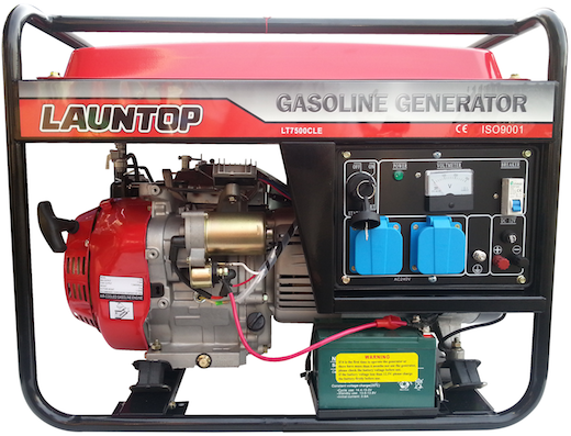 Launtop Petrol Generator 7000W, 16HP, 25L, 90kg LT7500CLE - Click Image to Close